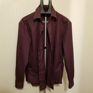 Black Brown mens purple ling sleeve dress shirt